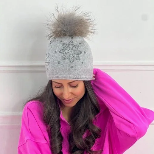 Olivia Snowflake Crystal Hat