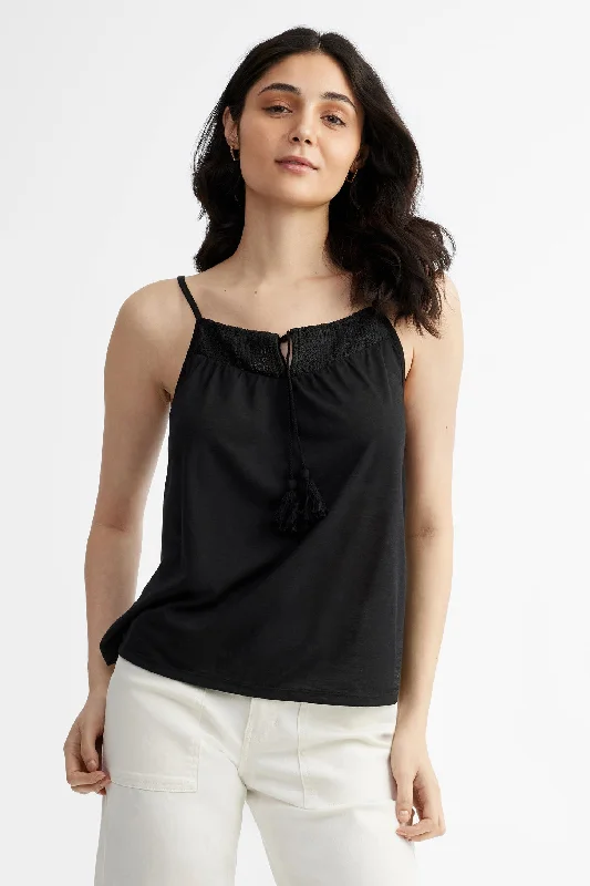 Camisole bretelles fines avec glands et crochet - Femme