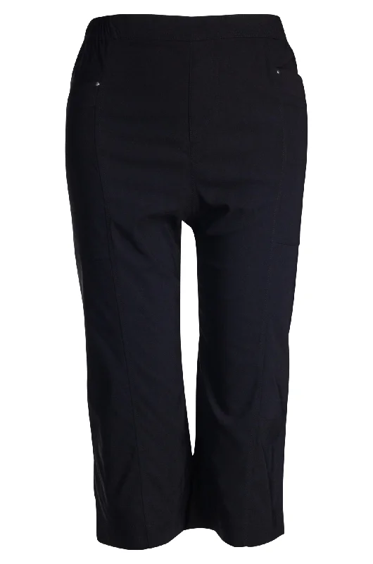 Micro Stretch Below Knee Pants | Black | 2142A1