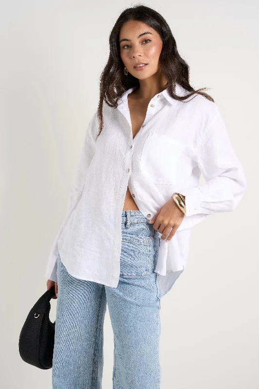 Optimum White Linen Oversized Shirt