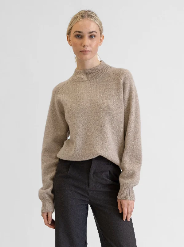 Cashmere sweater "Snowflake" - toast