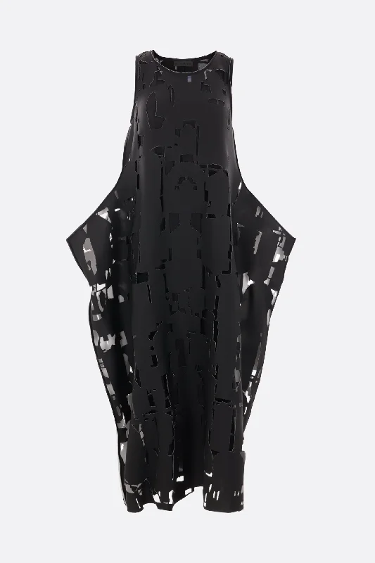 Puppet laser-cut scuba fabric sleeveless dress