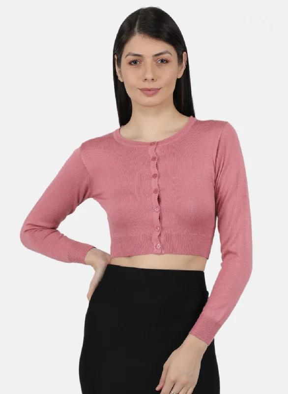 Women Pink Solid Blouse