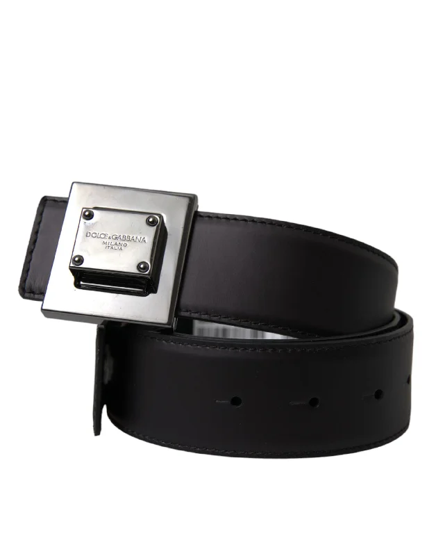 Dolce & Gabbana  Calf Leather Square Metal Buckle Women's Belt