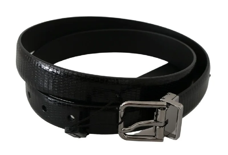 Dolce & Gabbana Elegant Lizard Skin Leather Belt in Men's