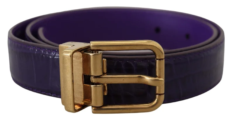 Dolce & Gabbana  Exotic Leather  Metal Buckle Women's Belt