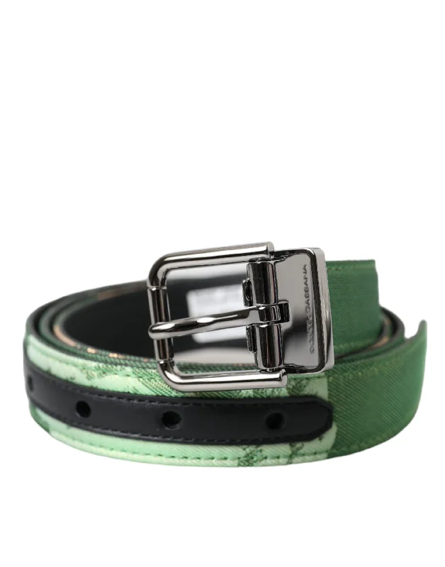 Dolce & Gabbana  Leather Jacquard  Metal Buckle Men's Belt