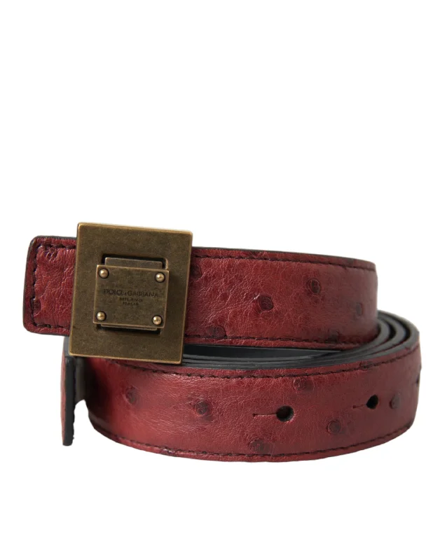 Dolce & Gabbana  Leather Square Metal Buckle Women's Belt