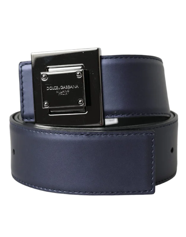 Dolce & Gabbana  Leather Square Metal Buckle Women's Belt