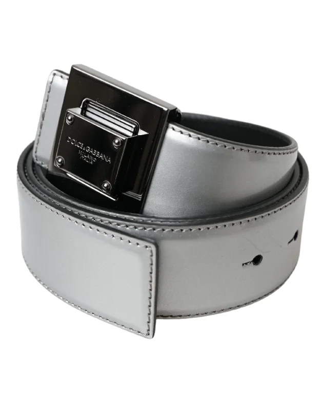 Dolce & Gabbana  Leather Square Metal Buckle Women's Belt