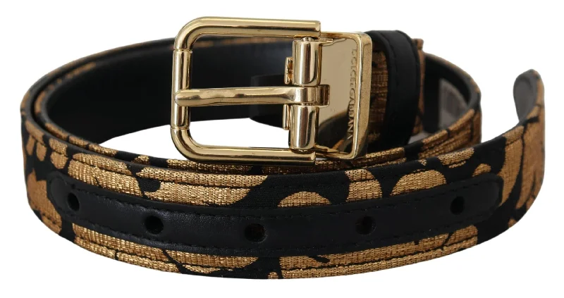 Dolce & Gabbana multi Jacquard Leather Logo Buckle Women's Belt