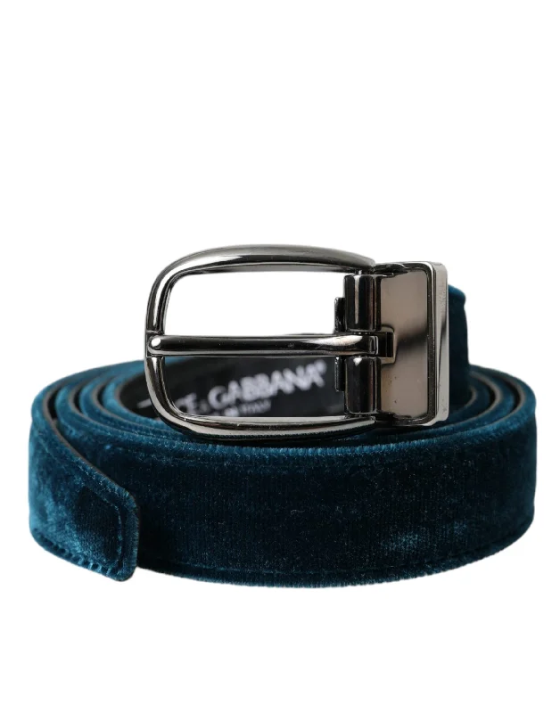 Dolce & Gabbana  Velvet Leather  Metal Buckle Men's Belt