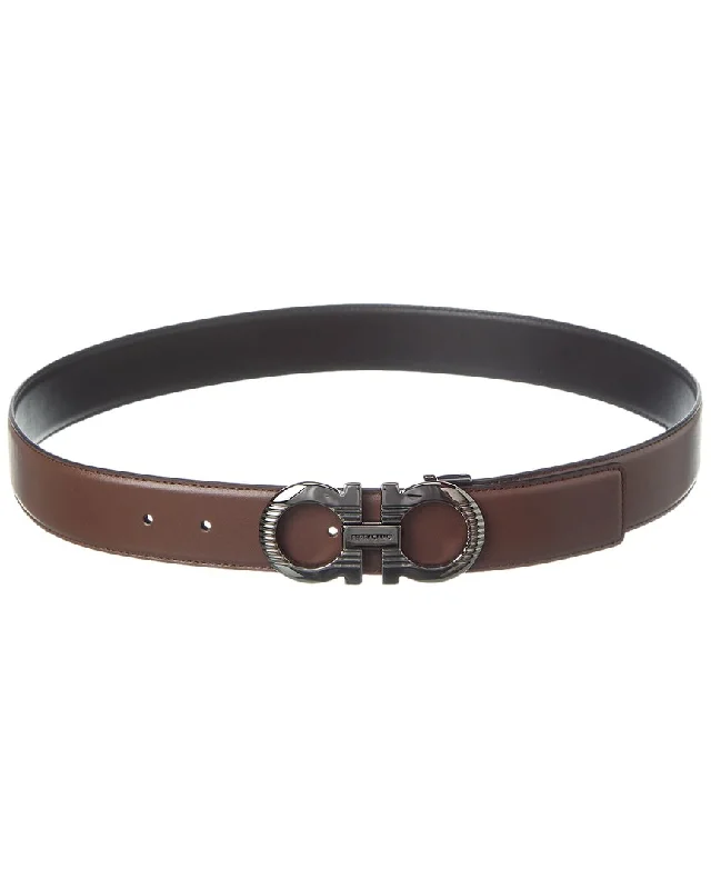 Ferragamo Gancini Reversible & Adjustable Leather Belt