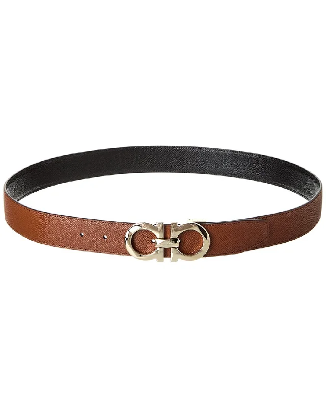 Ferragamo Gancini Reversible & Adjustable Leather Belt