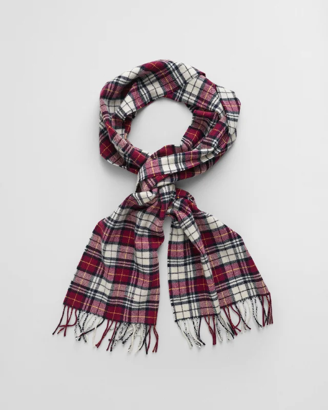 Gant Men Red Checked Fringed Scarf