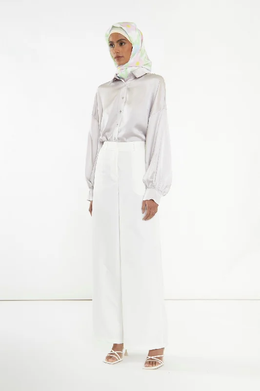 White Wide Leg Trousers