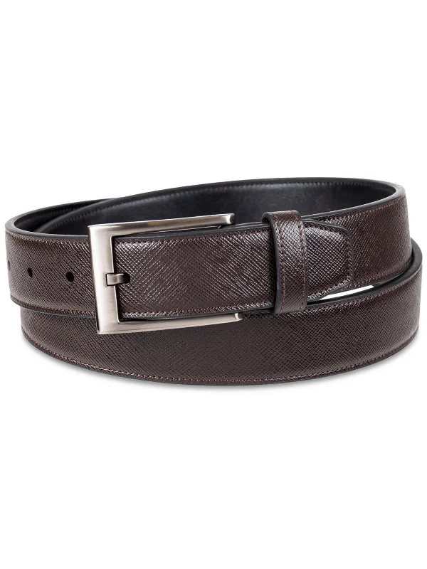 Mens Faux Leather Textured Dress Belt