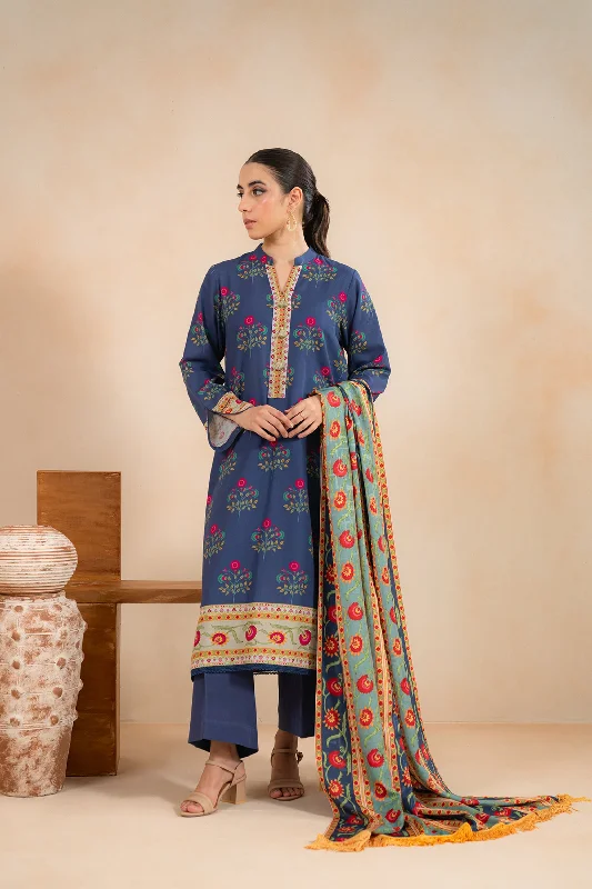 3 Piece Printed Unstitched Suit