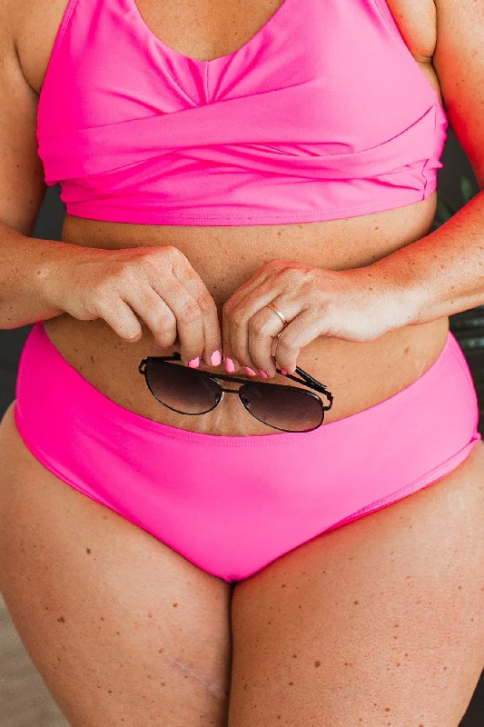 Bask In The Sun Swim Bottoms- Pink