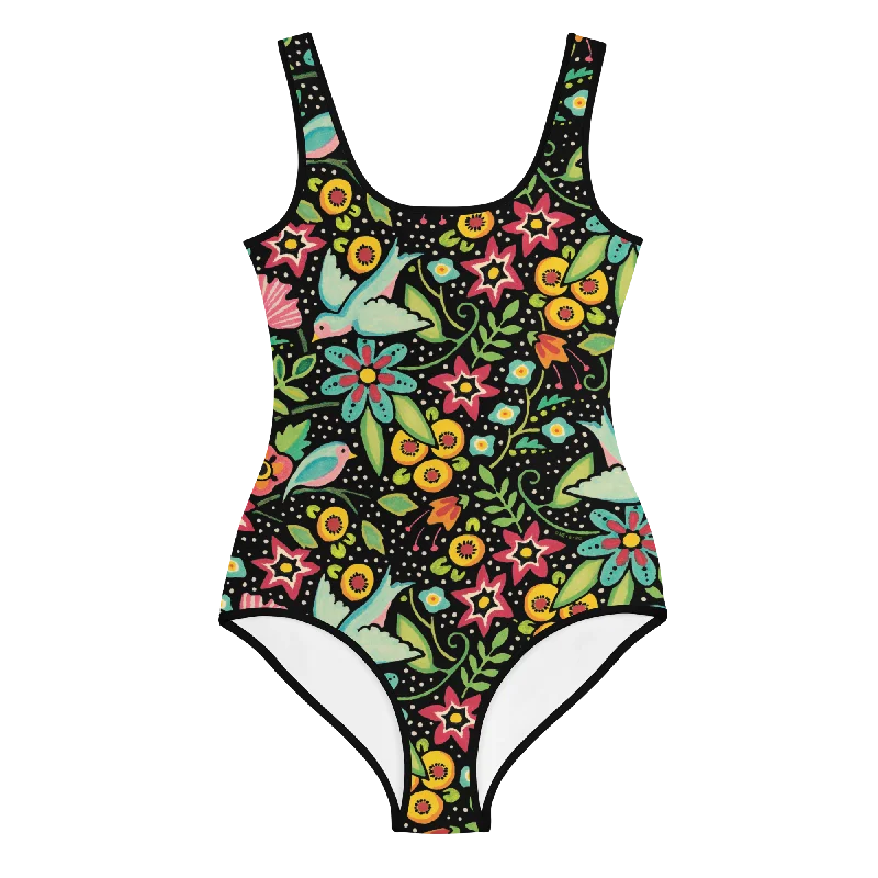 Birds Amidst Flowers Youth Swimsuit