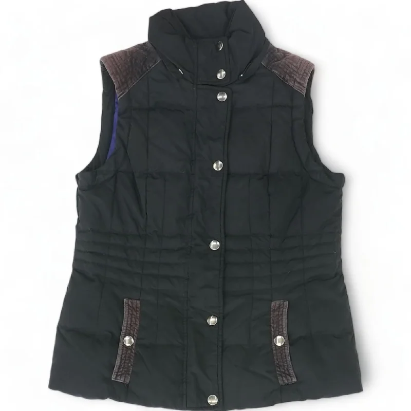 Black Solid Puffer Vest