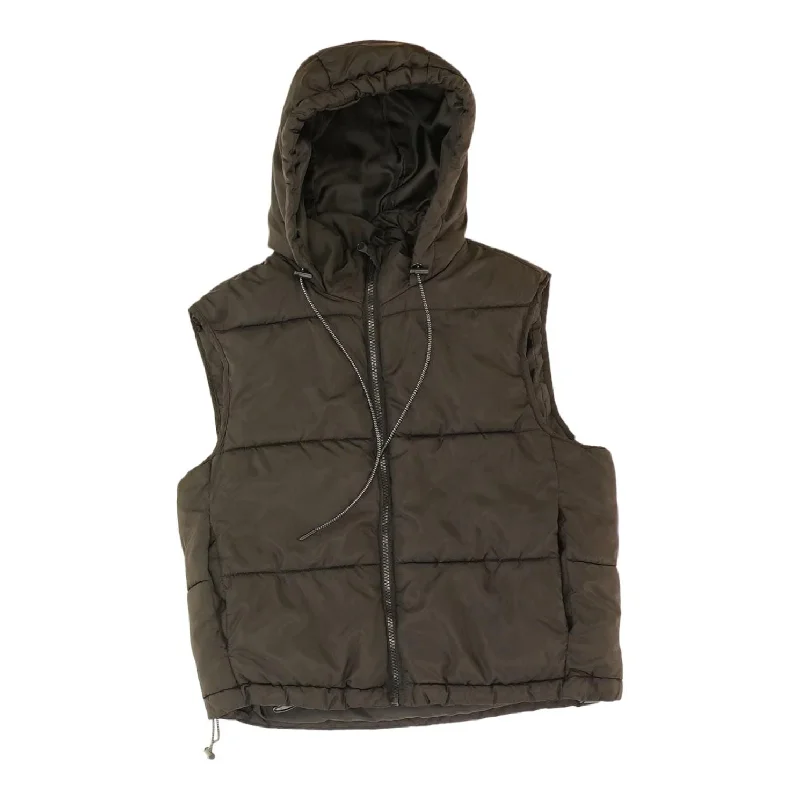 Black Solid Puffer Vest