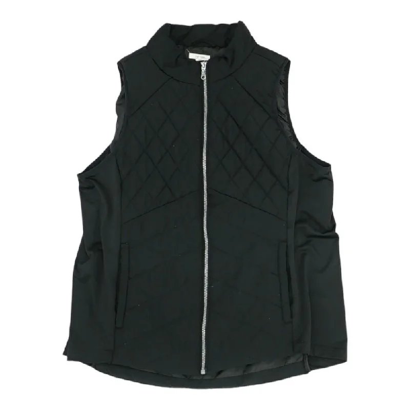 Black Solid Puffer Vest