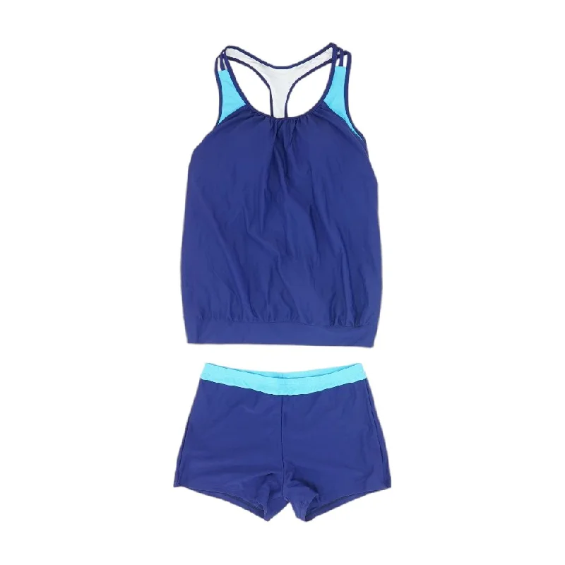 Blue Solid Two-Piece