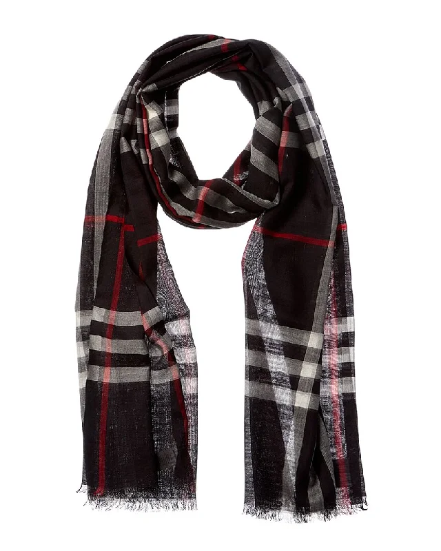 Burberry Check Wool & Silk-Blend Scarf