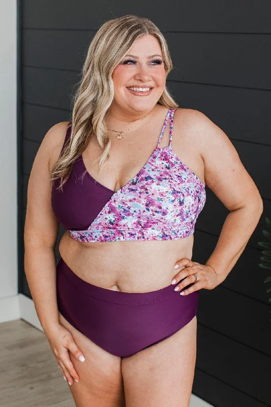 Capture The Coast Swim Top- Plum Floral