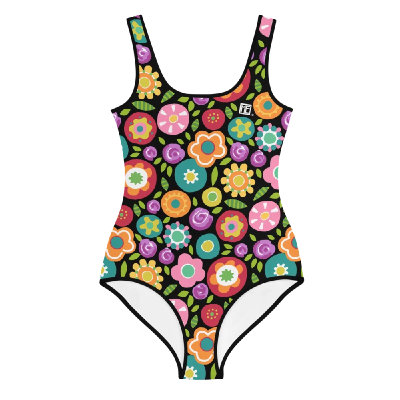 Rainbow Floral Youth Swimsuit