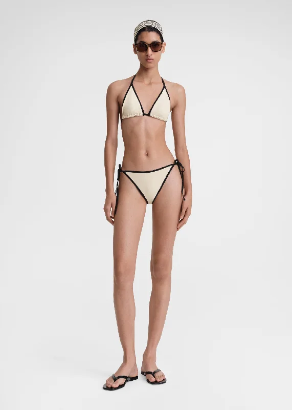 Stripe tie bikini bottoms light hay