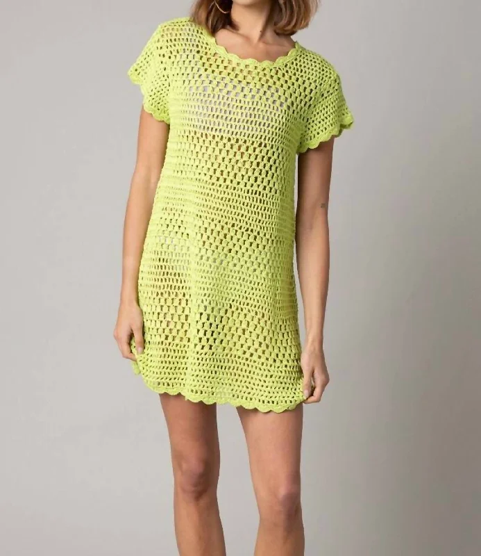 Delaney Cover Up Dress In Lime