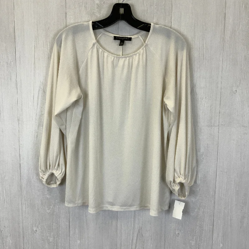 Top Long Sleeve By Banana Republic In Cream, Size: Xs