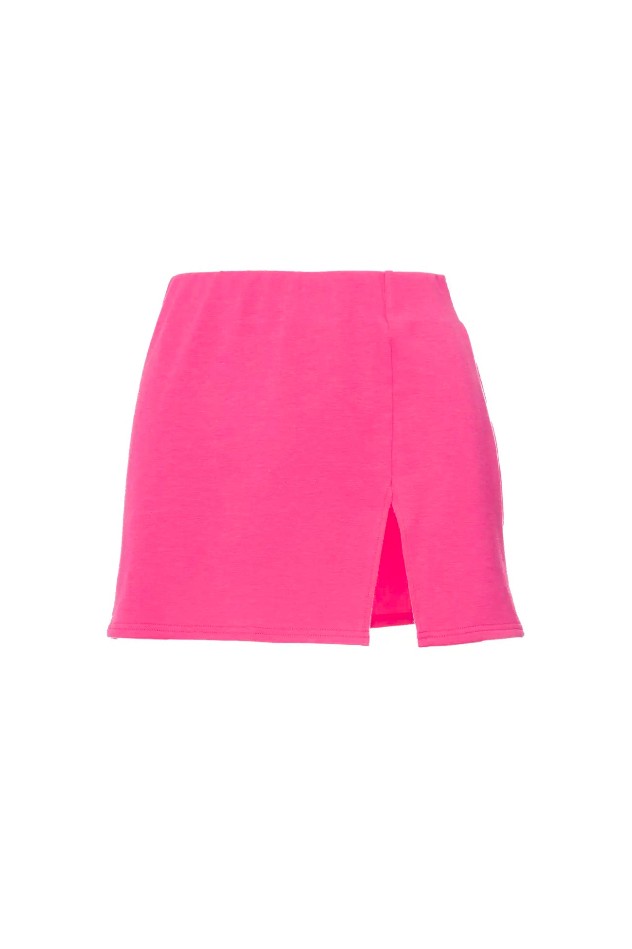 Front Slit Mini Skirt in Fuchsia